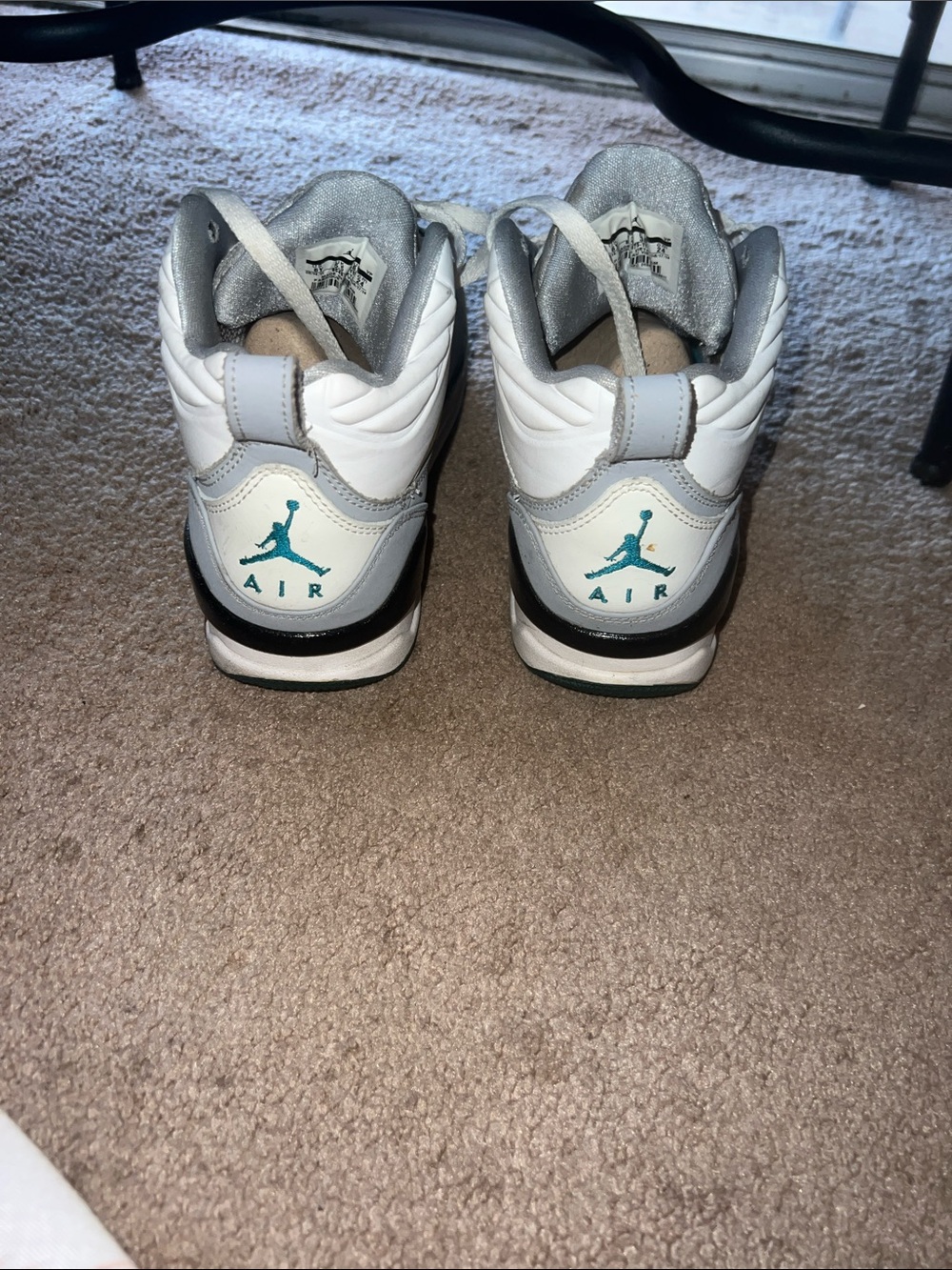 Nike Kids White & Teal Air Jordan Retro Sneakers
